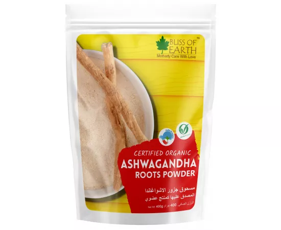 Bliss of Earth  Ashwagandha Root Powder Organics Certified Withania Somnifera Helps To Promotes Better Strength and Stamina 400g