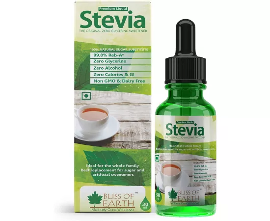 Bliss of Earth 30ml Original 99.8% REB-A Stevia Drops Liquid Glycerine Free Keto Sugarfree Sweetener in Glass Bottle