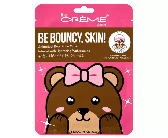 The Crème Shop Be Bouncy, Skin! Animated Bear Face Mask