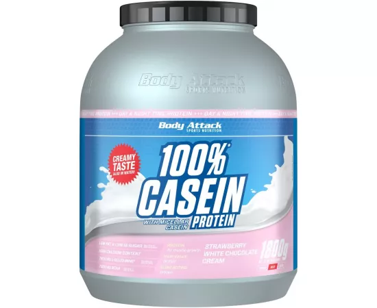 Body Attack 100% Casein Protein Strawberry White Chocolate Flavor 1.8kg (4 lb)