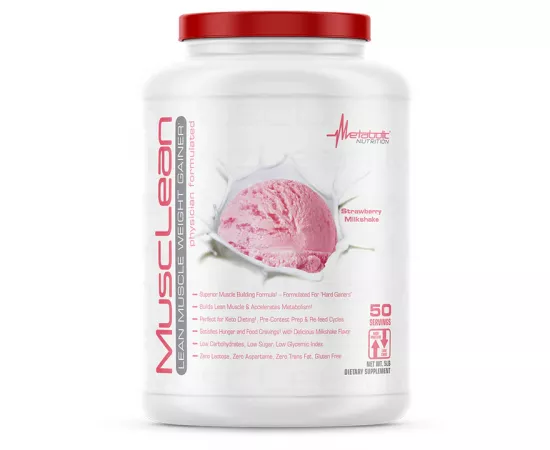 Metabolic Nutrition Musclean Lean Muscle Weight Gainer Strawberry Milk Shake 5 lb