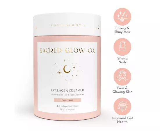 Sacred Glow Co Collagen Creamer Natural - Coconut Flavor 340g (17 Servings)