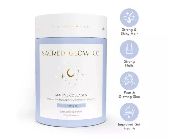 Sacred Glow Co Marine Collagen - Natural Tropical Flavor 325g (25 Servings)