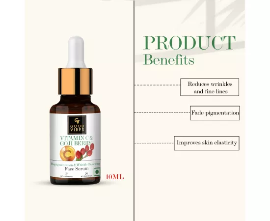 Good Vibes Vitamin C & Goji Berry Depigmentation & Wrinkle Balancing Face Serum  (10 ml)