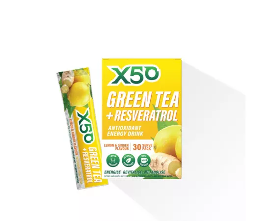 الشاي الأخضر بنكهة الليمون والزنجبيل من إكس 50 30's مظروف