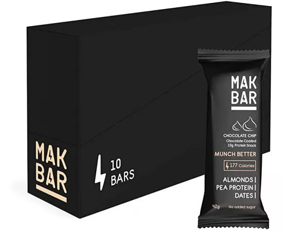 MAK BAR Chocolate Chip  Flavour Protein Bar 10 x 42g