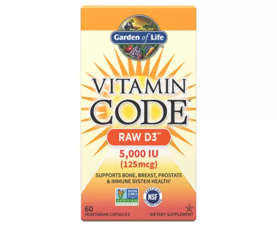 Garden of Life Vitamin Code Raw D3 5000 IU Vegetarian Capsules 60's