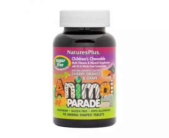 Natures Plus Animal Parade Sugar Free Tablets Assorted 90's