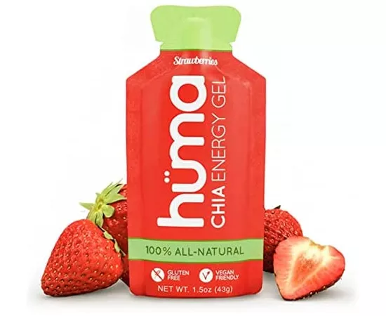 HUMA Chia Strawberry Flavour Vegan Energy Gel 9 x 43g