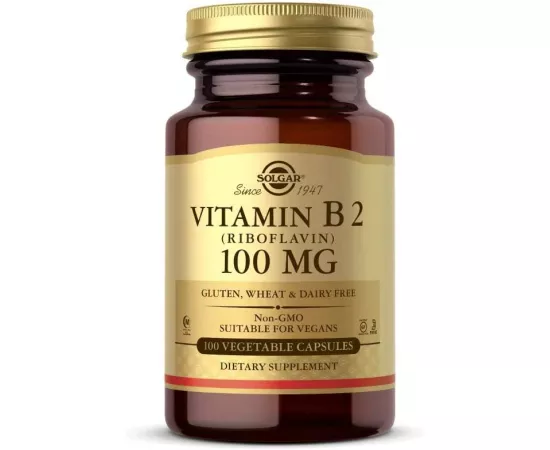 Solgar Vitamin B2 (Riboflavin) 100 mg Capsules 100's