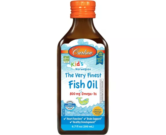 Carlson Kid's The Very Finest Fish Oil Orange Norwegian 800 mg Omega-3s 200 ml
