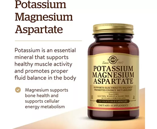 Solgar Potassium Magnesium Aspartate, 90 Vegetable Capsules