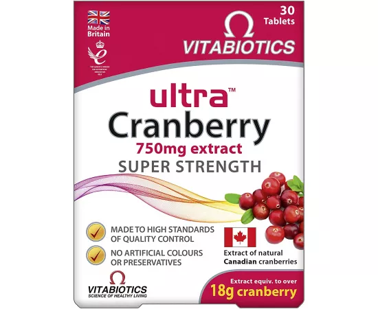 Vitabiotics Ultra Cranberry 750 mg, 30 Tabs