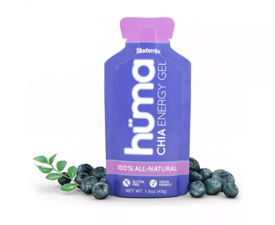 HUMA Chia Blueberries Flavour Vegan Energy Gel 9 x 43g