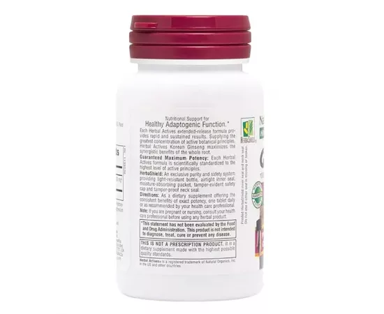 Natures Plus Herbal Actives Korean Ginseng Tablets 30's