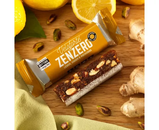 VELOFORTE Zenzero Citrus Fruits Almond Honey Flavour Energy Bar 9 x 62g