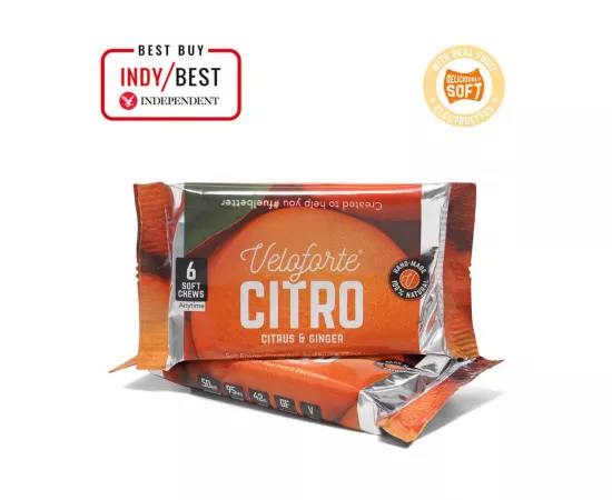 VELOFORTE Citro Citrus Ginger Flavour Energy Chews 9 x 50g