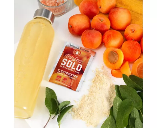 VELOFORTE Solo Apricot Sage Flavour Electrolyte Powder 9 x 5g